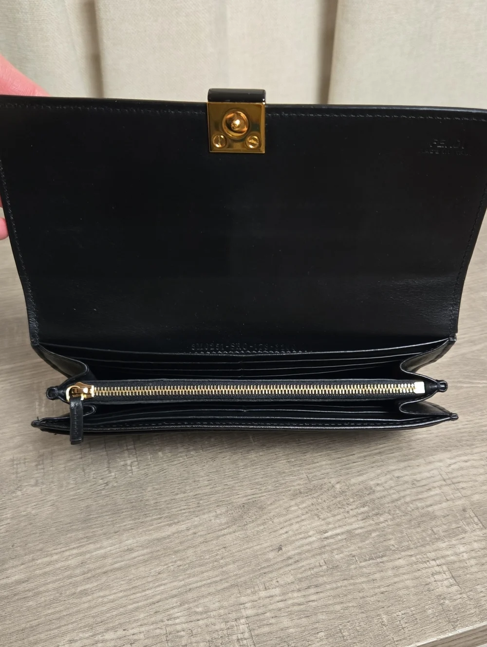 Fendi Roma Continental Black Leather Long Wallet Authentic 8M0251